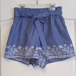 AQUA Paperbag Shorts Light Blue/White M